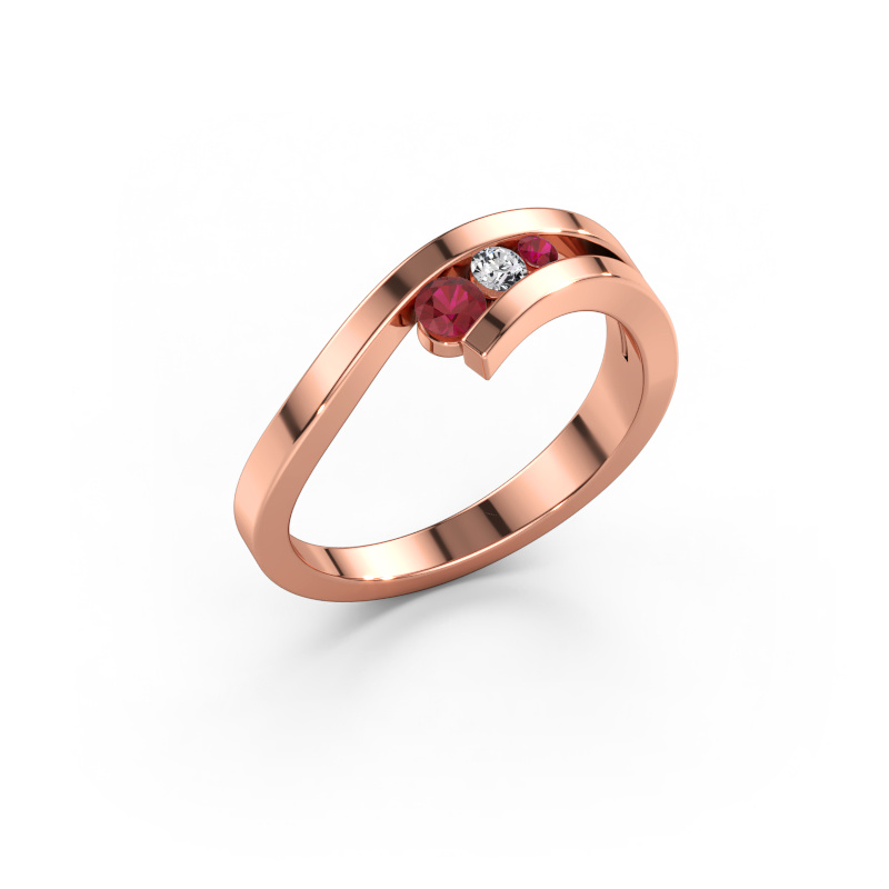 Bild av Ring Evalyn 2 585 roséguld Rubin 2.8 mm