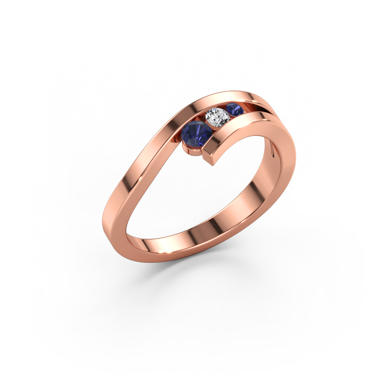 Immagine di Anello Evalyn 2 585 oro rosa Zaffiro 2.8 mm
