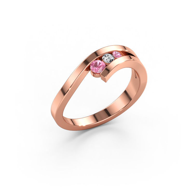 Immagine di Anello Evalyn 2 585 oro rosa Zaffiro rosa 2.8 mm