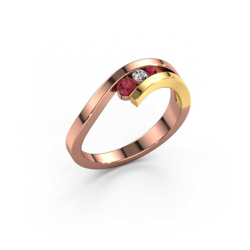 Image of Ring Evalyn 2 585 rose gold Ruby 2.8 mm