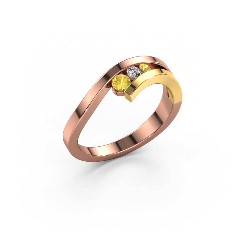 Image of Ring Evalyn 2 585 rose gold Yellow sapphire 2.8 mm