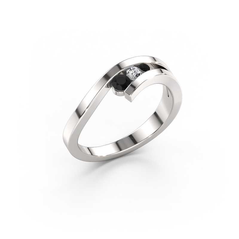 Bild av Ring Evalyn 2 585 vitt guld Svart diamant 0.182 crt