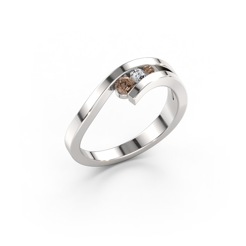 Bild av Ring Evalyn 2 585 vitt guld Brun diamant 0.16 crt