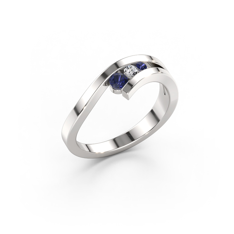 Immagine di Anello Evalyn 2 585 oro bianco Zaffiro 2.8 mm