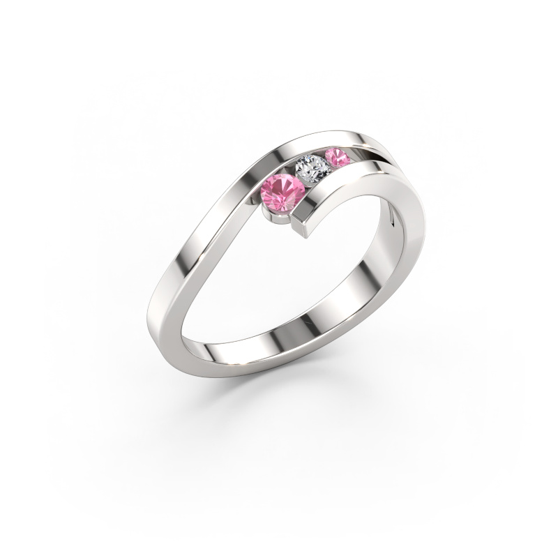 Bild av Ring Evalyn 2 585 vitt guld Rosa safir 2.8 mm
