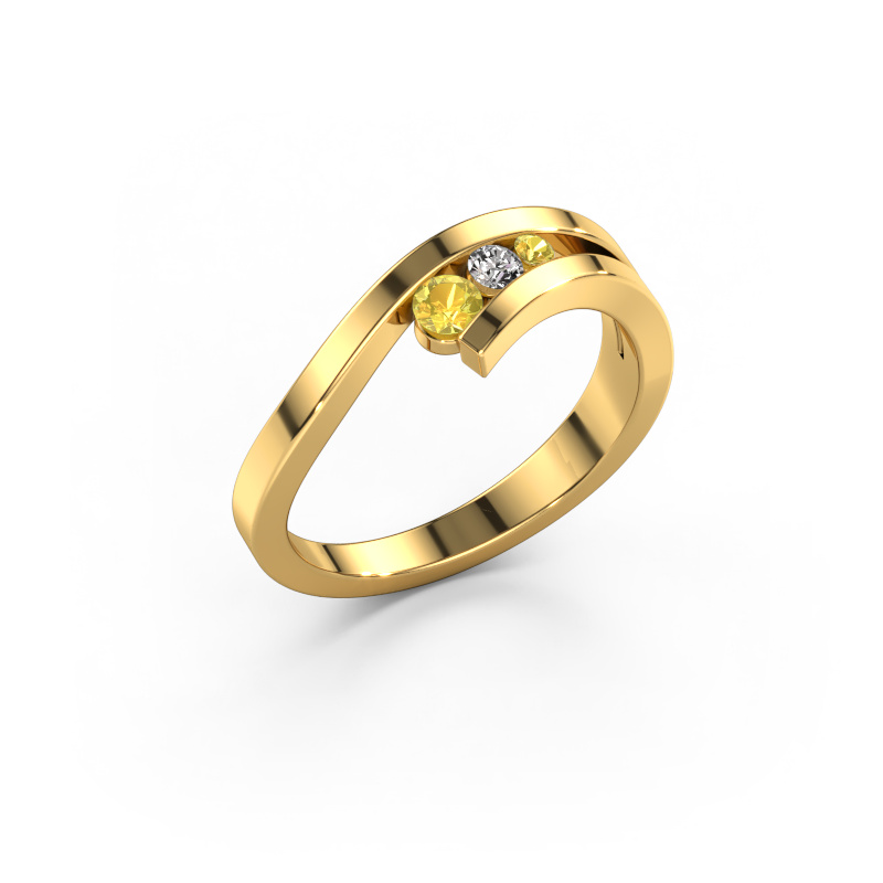 Image of Ring Evalyn 2 585 gold Yellow sapphire 2.8 mm