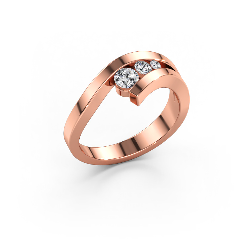 Immagine di Anello Evalyn 2 585 oro rosa Diamante lab grown 0.368 crt