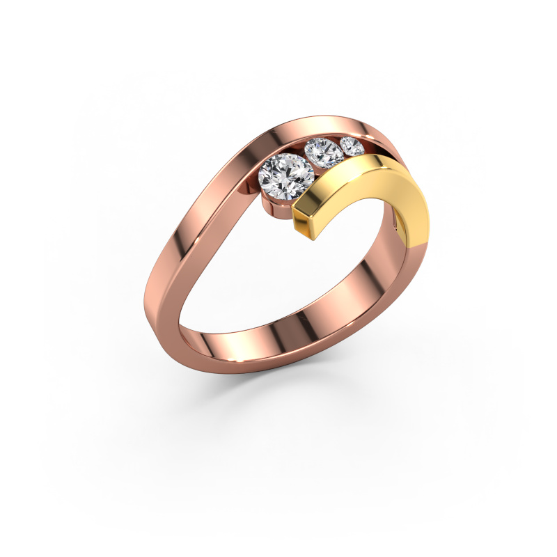 Image of Ring Evalyn 2 585 rose gold Diamond 0.368 crt