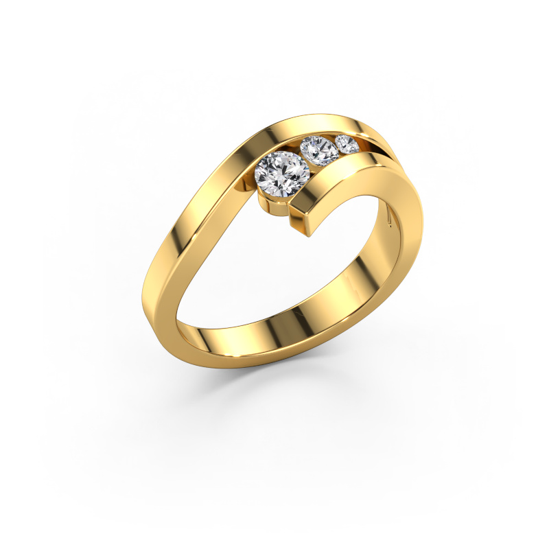 Image of Ring Evalyn 2 585 gold Diamond 0.368 crt