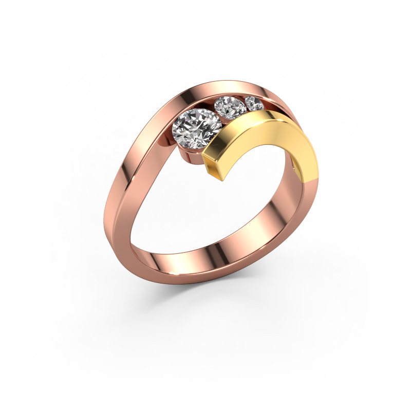 Image of Ring Evalyn 2 585 rose gold Diamond 0.423 crt