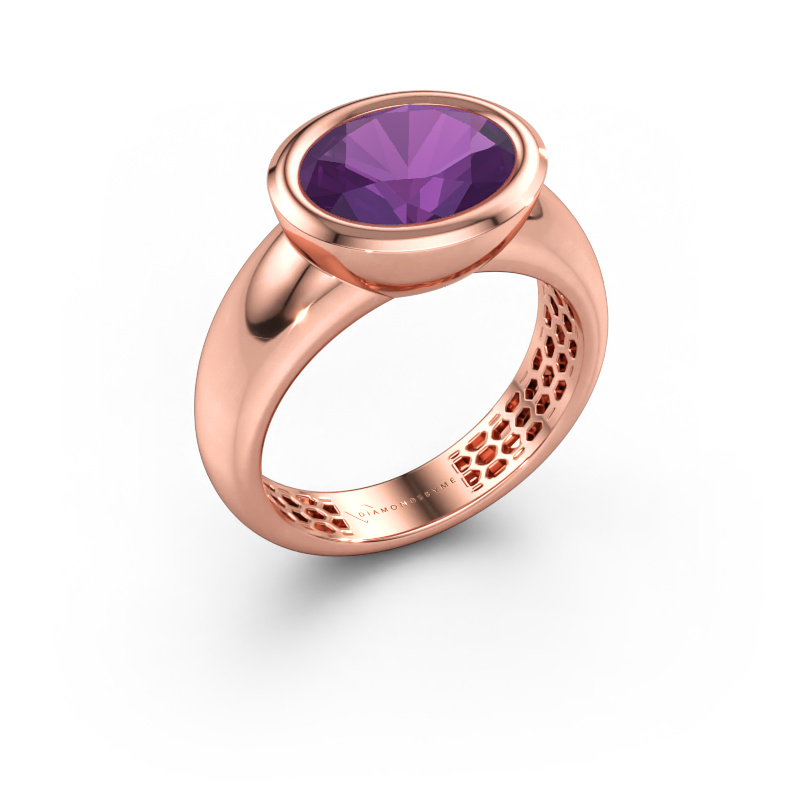 Immagine di Anello Evelyne 585 oro rosa Ametista 10x8 mm