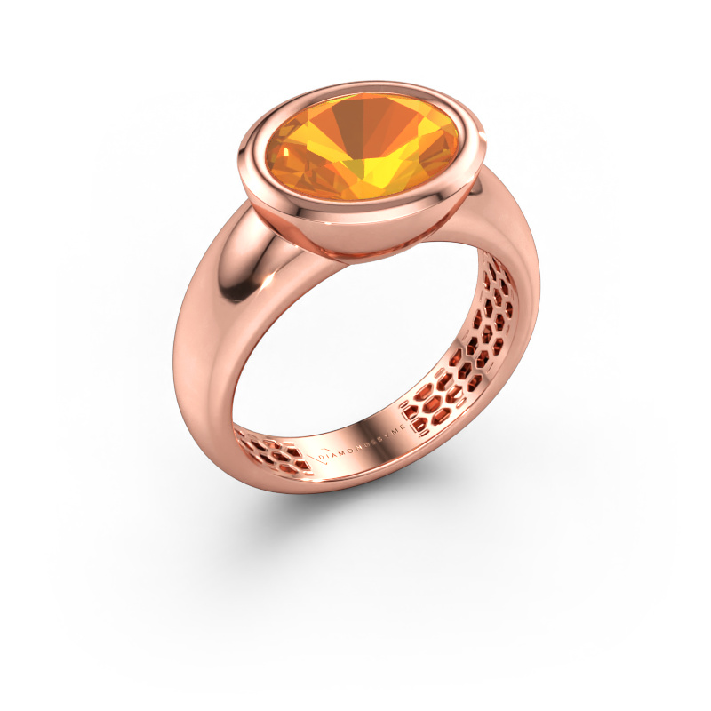 Immagine di Anello Evelyne 585 oro rosa Citrino 10x8 mm