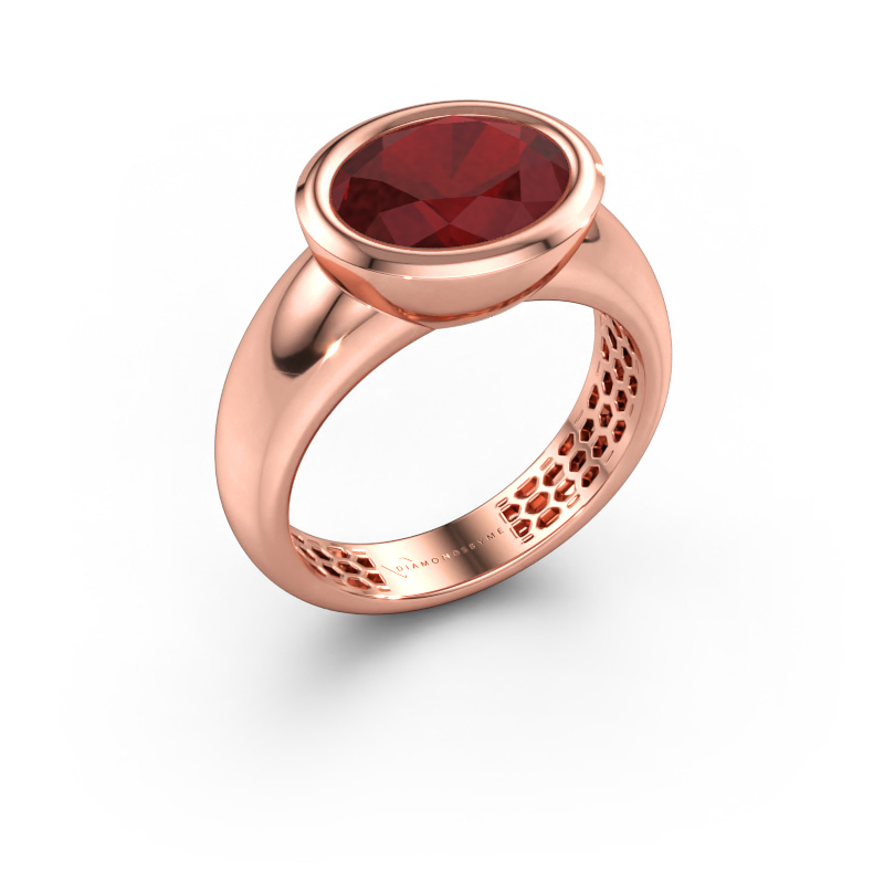 Immagine di Anello Evelyne 585 oro rosa Rubino 10x8 mm