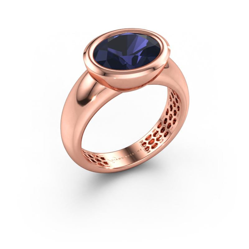 Immagine di Anello Evelyne 585 oro rosa Zaffiro 10x8 mm