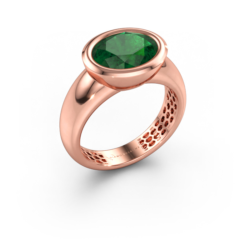 Bild av Ring Evelyne 585 roséguld Smaragd 10x8 mm