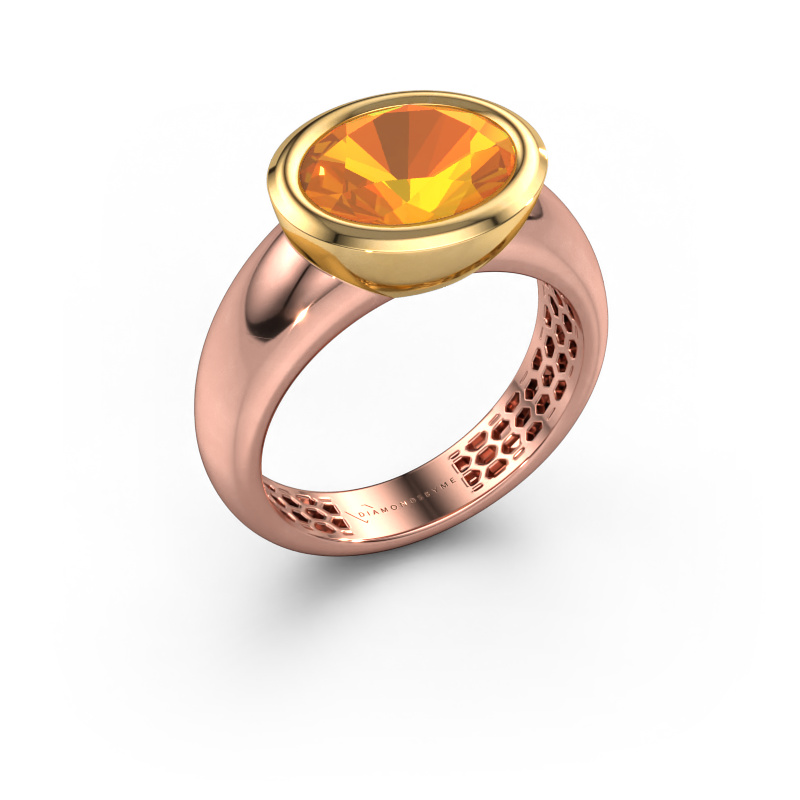 Image of Ring Evelyne 585 rose gold Citrin 10x8 mm