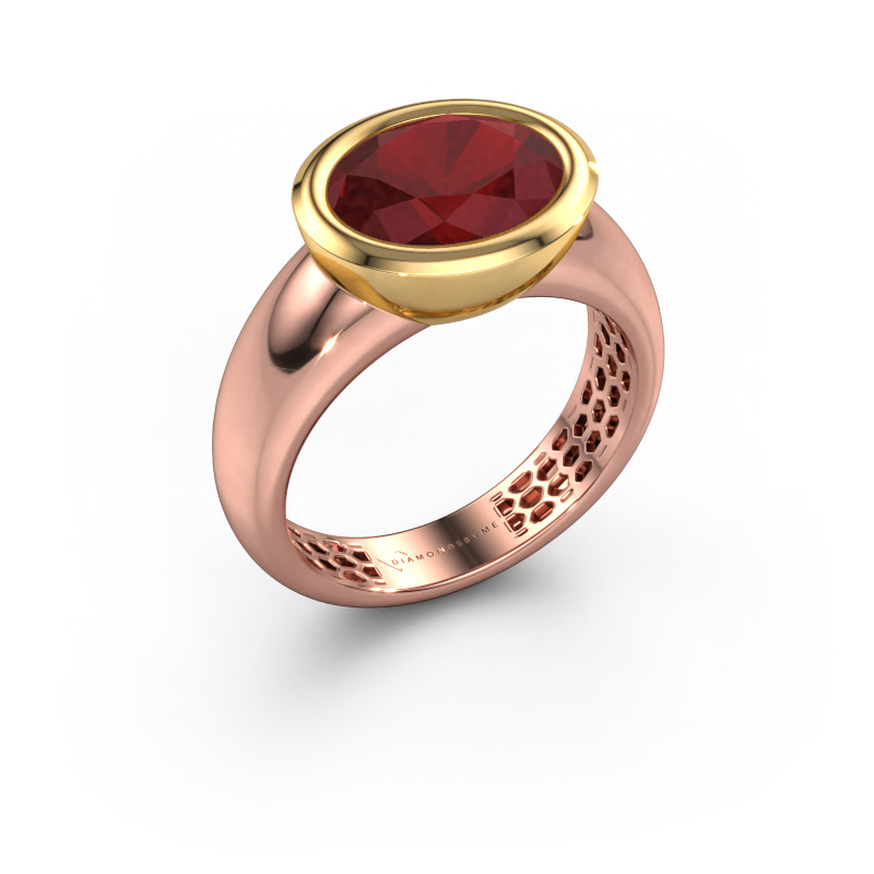 Image of Ring Evelyne 585 rose gold Ruby 10x8 mm