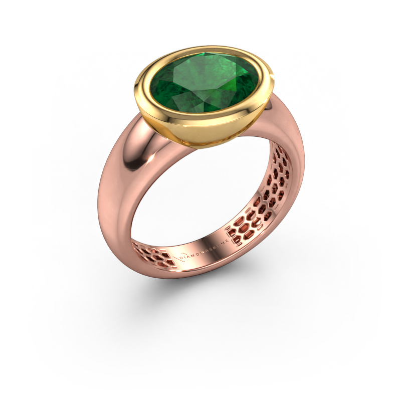 Image of Ring Evelyne 585 rose gold Emerald 10x8 mm