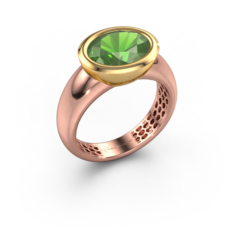 Bild von Ring Evelyne 585 Roségold Turmalin grün 10x8 mm