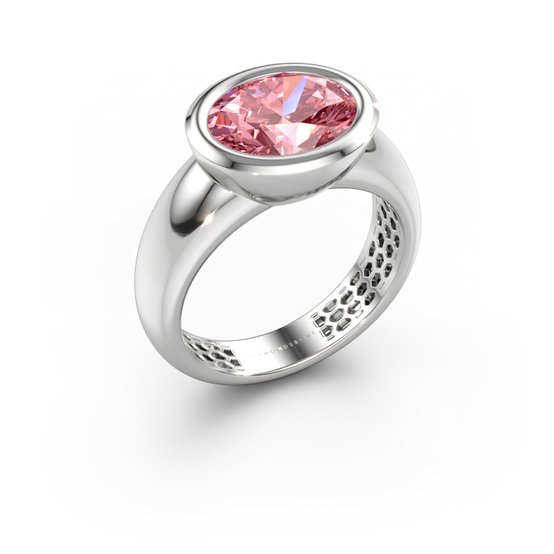 Bild av Ring Evelyne 585 vitt guld Rosa labbodlad diamant 10x8 mm
