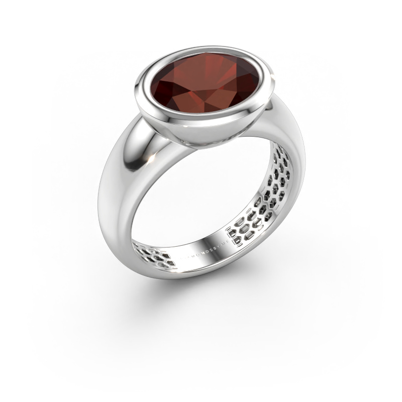 Bild von Ring Evelyne 585 Weißgold Granat 10x8 mm
