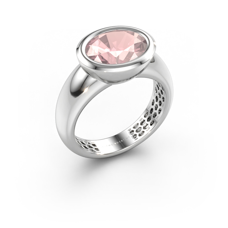 Immagine di Anello Evelyne 585 oro bianco Morganite champagne 10x8 mm