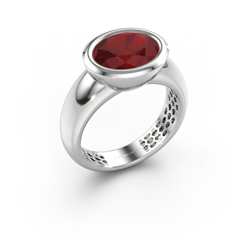 Bild av Ring Evelyne 585 vitt guld Rubin 10x8 mm