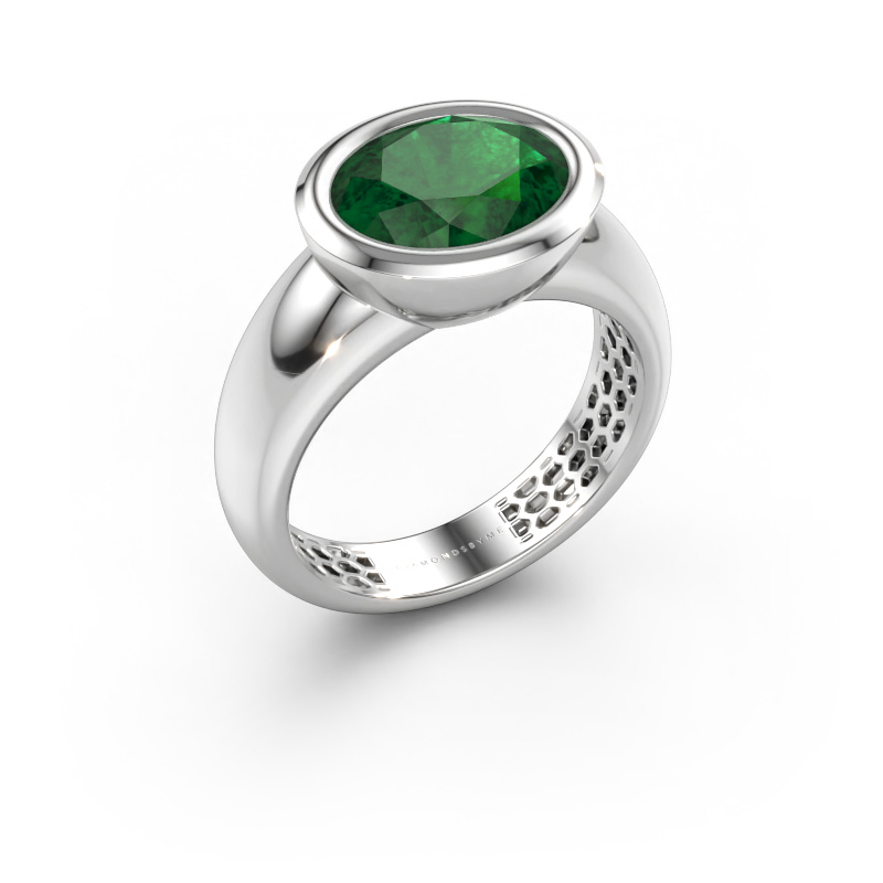 Bild av Ring Evelyne 585 vitt guld Smaragd 10x8 mm