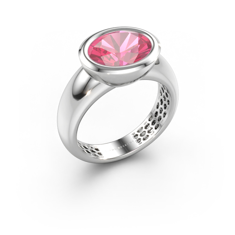 Immagine di Anello Evelyne 585 oro bianco Zaffiro rosa 10x8 mm