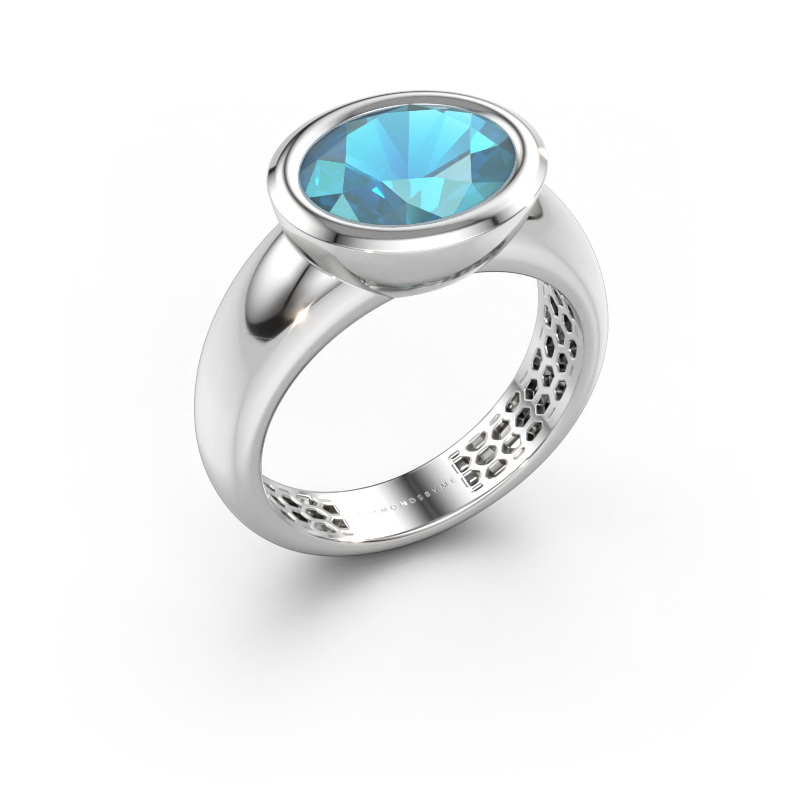 Bild av Ring Evelyne 585 vitt guld Blå topas 10x8 mm