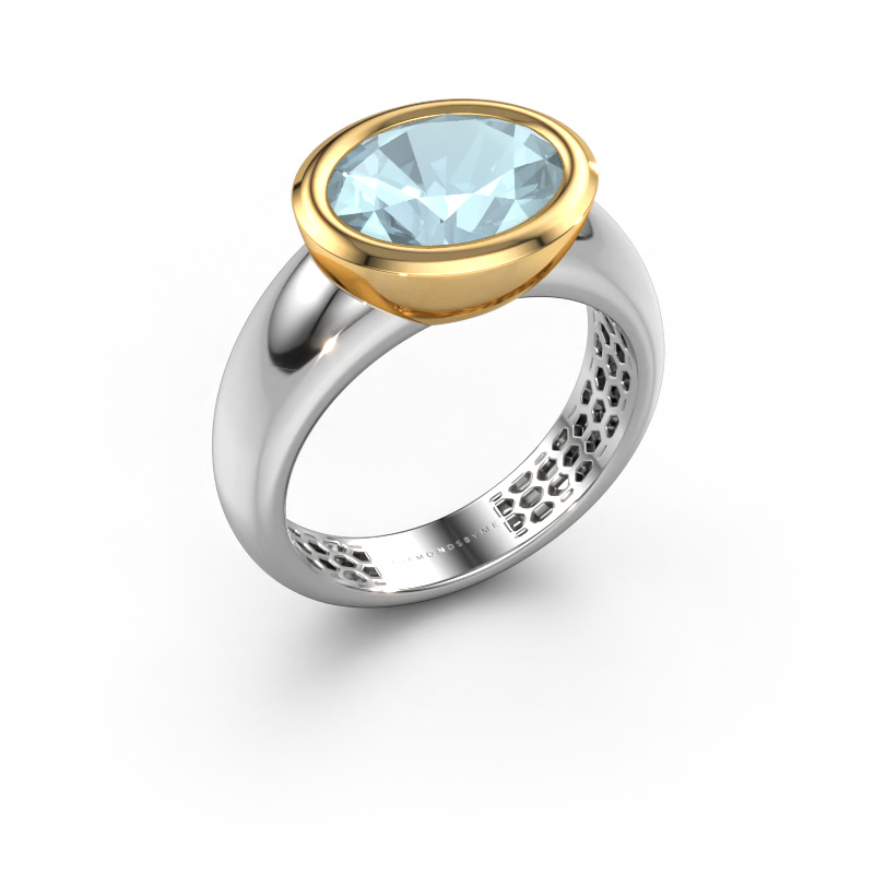 Image of Ring Evelyne 585 white gold Aquamarine 10x8 mm