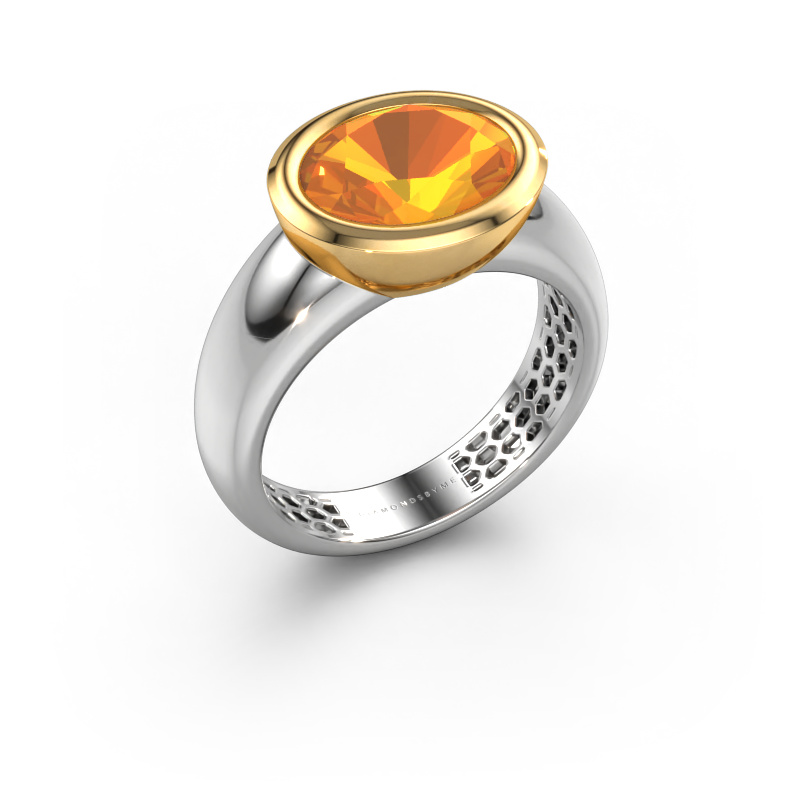 Bild von Ring Evelyne 585 Weißgold Citrin 10x8 mm