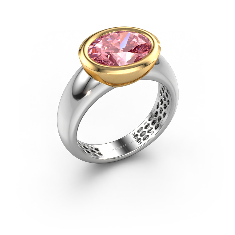 Bild von Ring Evelyne 585 Weißgold Rosa Labordiamant 10x8 mm