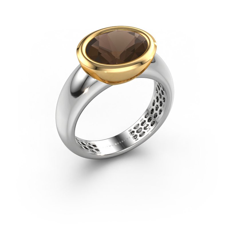 Bild von Ring Evelyne 585 Weißgold Rauchquarz 10x8 mm