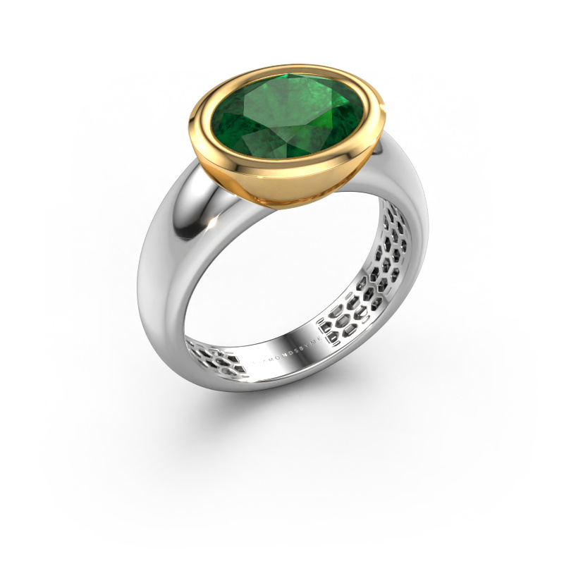 Image of Ring Evelyne 585 white gold Emerald 10x8 mm