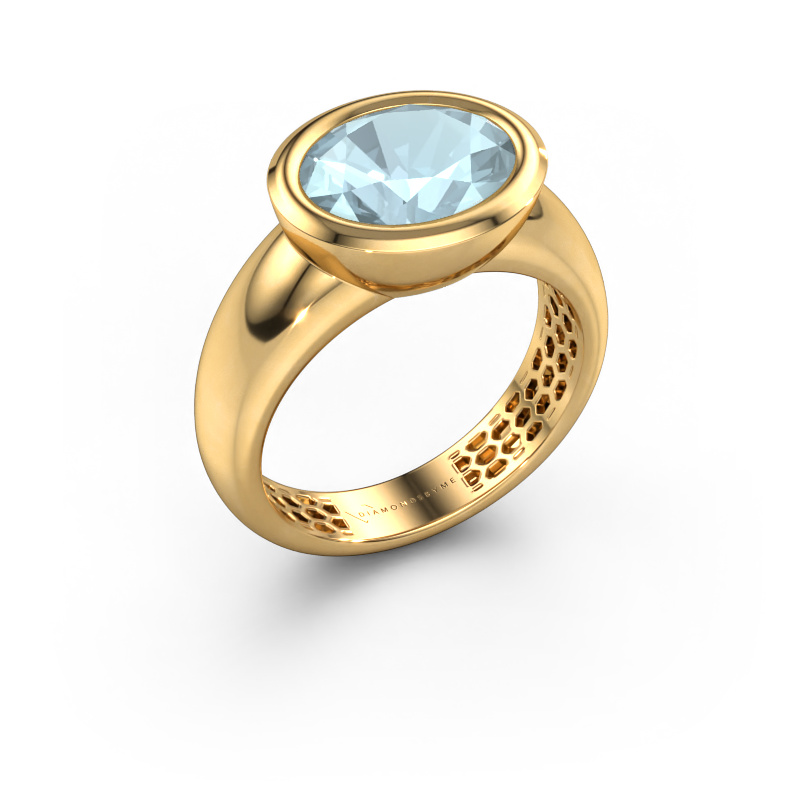 Bild von Ring Evelyne 585 Gold Aquamarin 10x8 mm