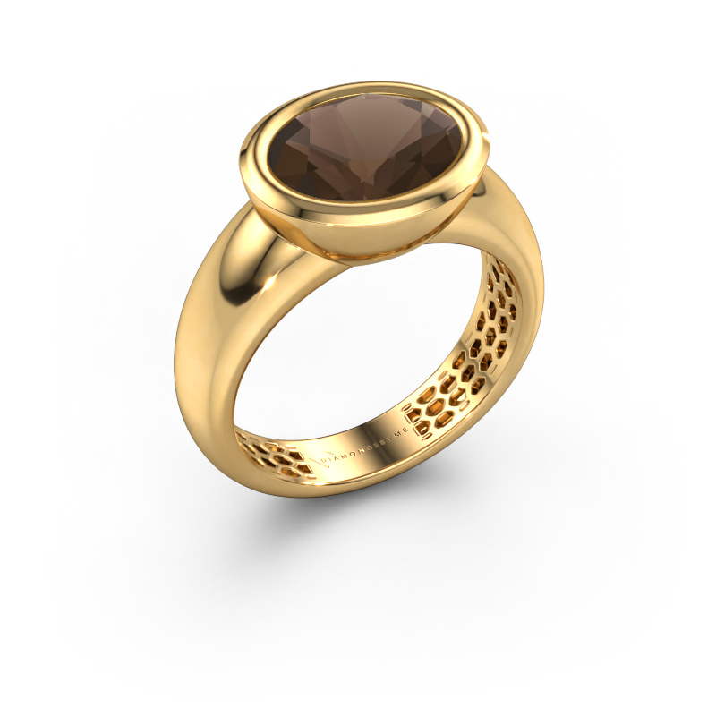 Image of Ring Evelyne 585 gold Smokey quartz 10x8 mm