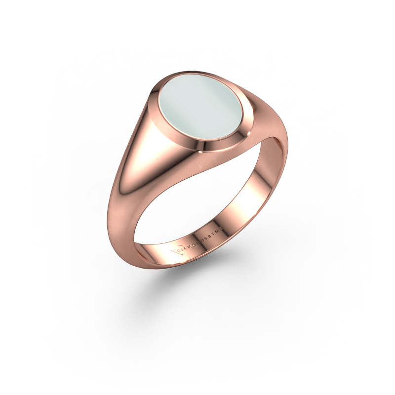 Bild von Siegelring Evon 1 585 Roségold Grüner Lagenstein 10x8 mm