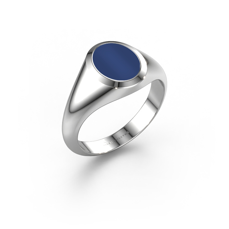 Image of Signet ring Evon 1 585 white gold Lapis 10x8 mm