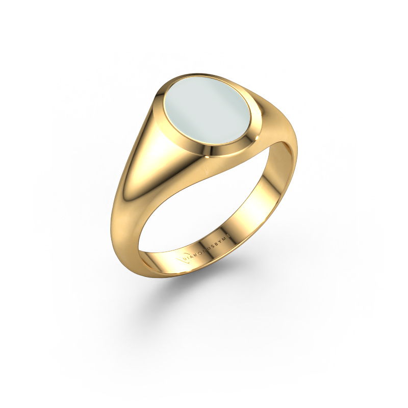 Image of Signet ring Evon 1 585 gold Green sardonyx 10x8 mm