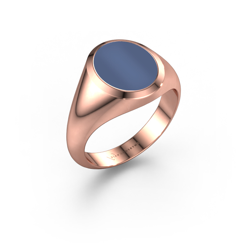 Image of Signet ring Evon 2 585 rose gold Blue sardonyx 12x10 mm