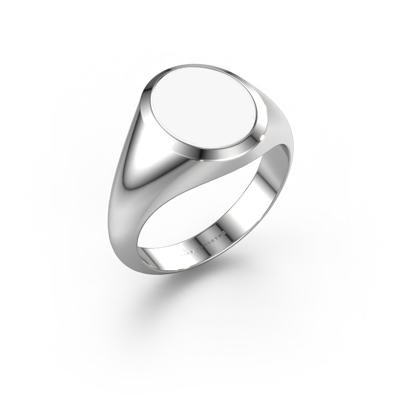 Bild von Siegelring Evon 2 585 Weißgold Weiße Emaille 12x10 mm