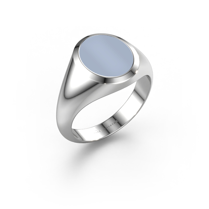 Bild von Siegelring Evon 2 950 Platin Hellblau Lagenstein 12x10 mm