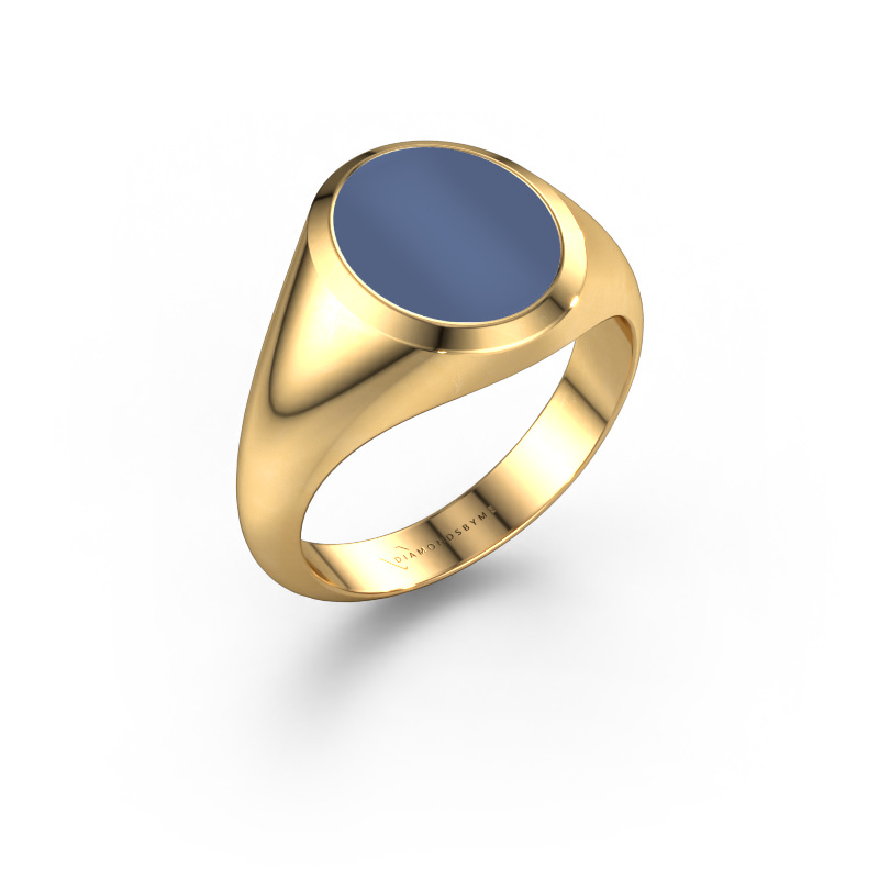 Bild von Siegelring Evon 2 585 Gold Blau Lagenstein 12x10 mm
