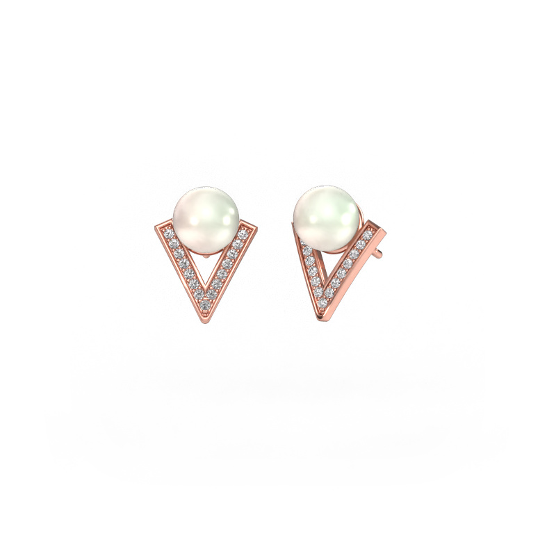 Image of Earrings Faith 585 rose gold White pearl 7 mm