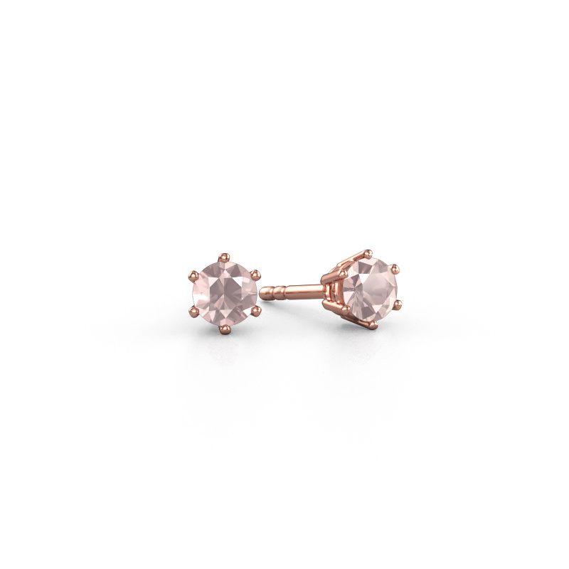 Image of Earrings Fay 585 rose gold Morganite champagne 4.2 mm