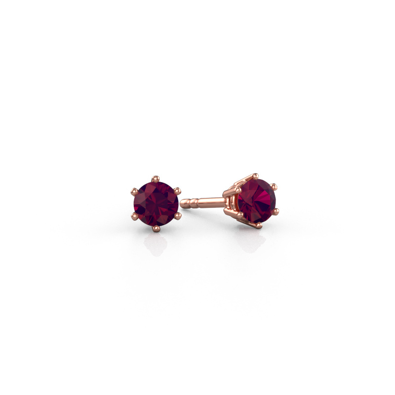 Image of Earrings Fay 585 rose gold Rhodolite 4.2 mm