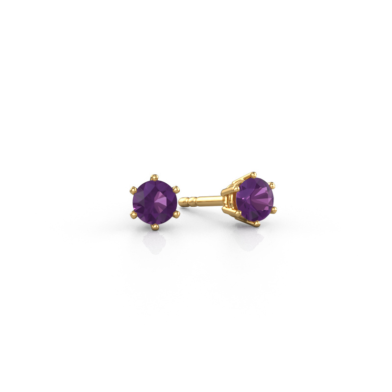 Image de Boucles d'oreilles Fay 585 or jaune Améthyste 4.2 mm