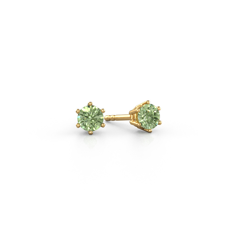 Image de Boucles d'oreilles Fay 585 or jaune Diamants synthétiques vert 4.2 mm