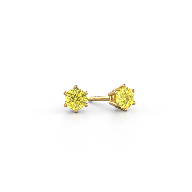 Image de Boucles d'oreilles Fay 585 or jaune Diamants synthétiques jaune 4.2 mm